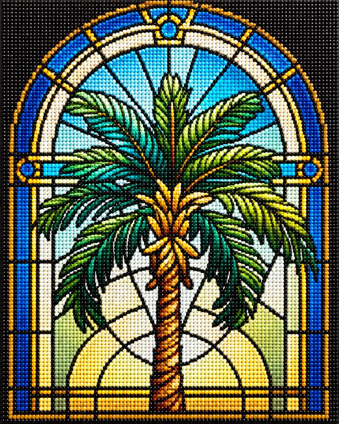 Majestic Palm Abstract Panel Diamond Art Kit