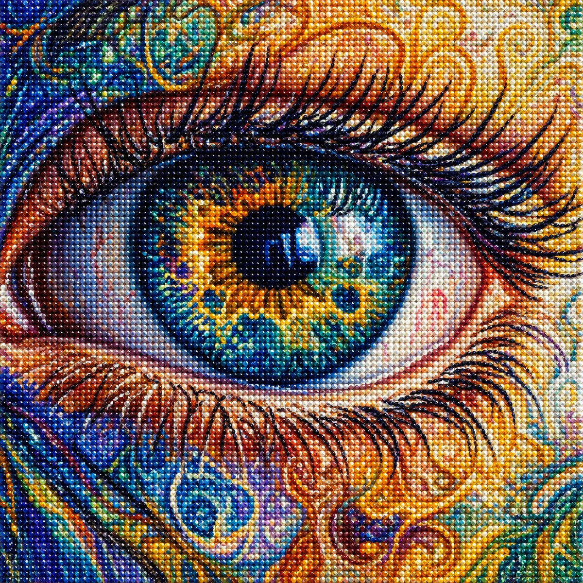 Abstract Yellow Iris Eye Diamond Art Kit