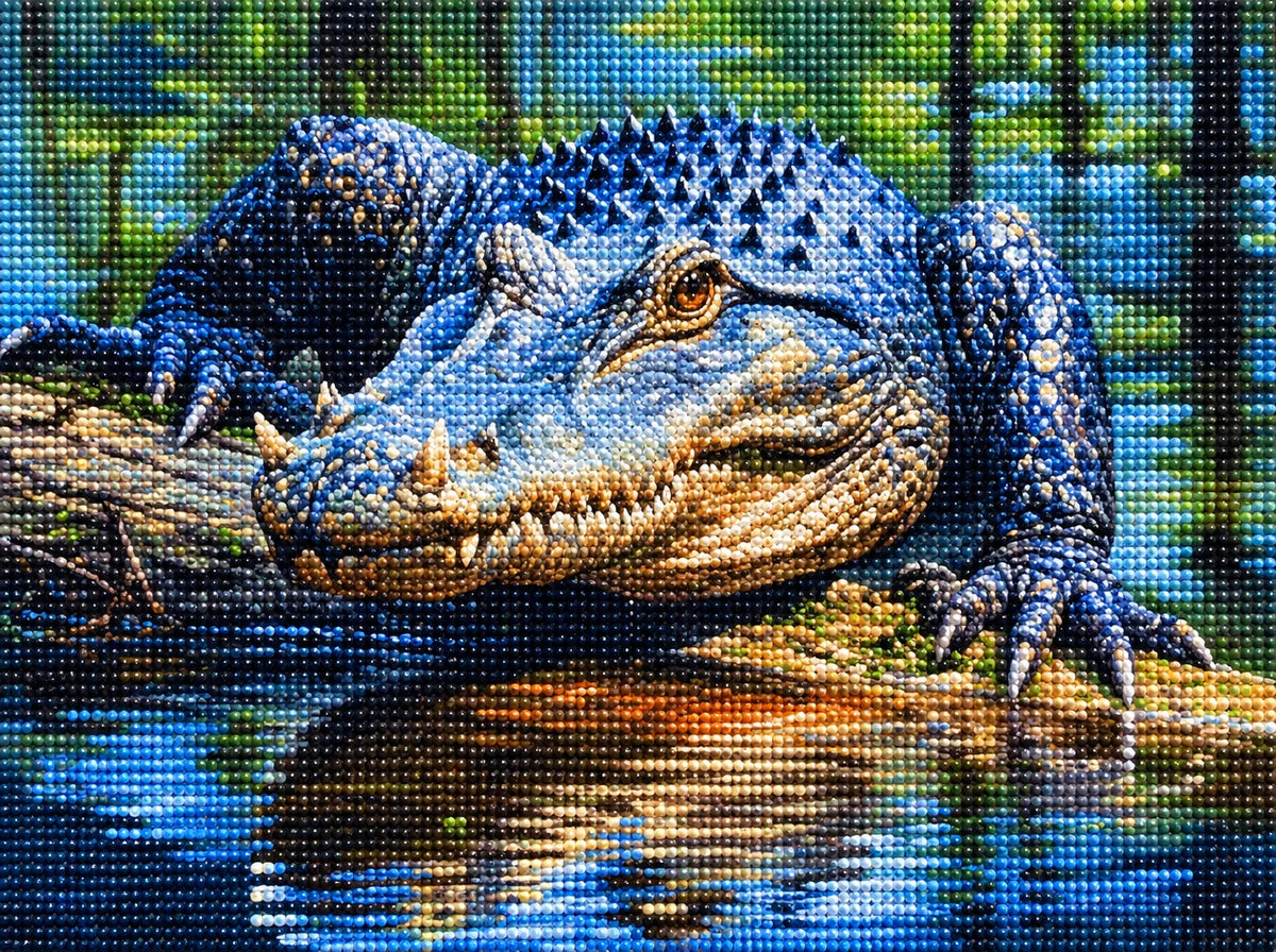 Alligator In The Sun Diamond Art Kit