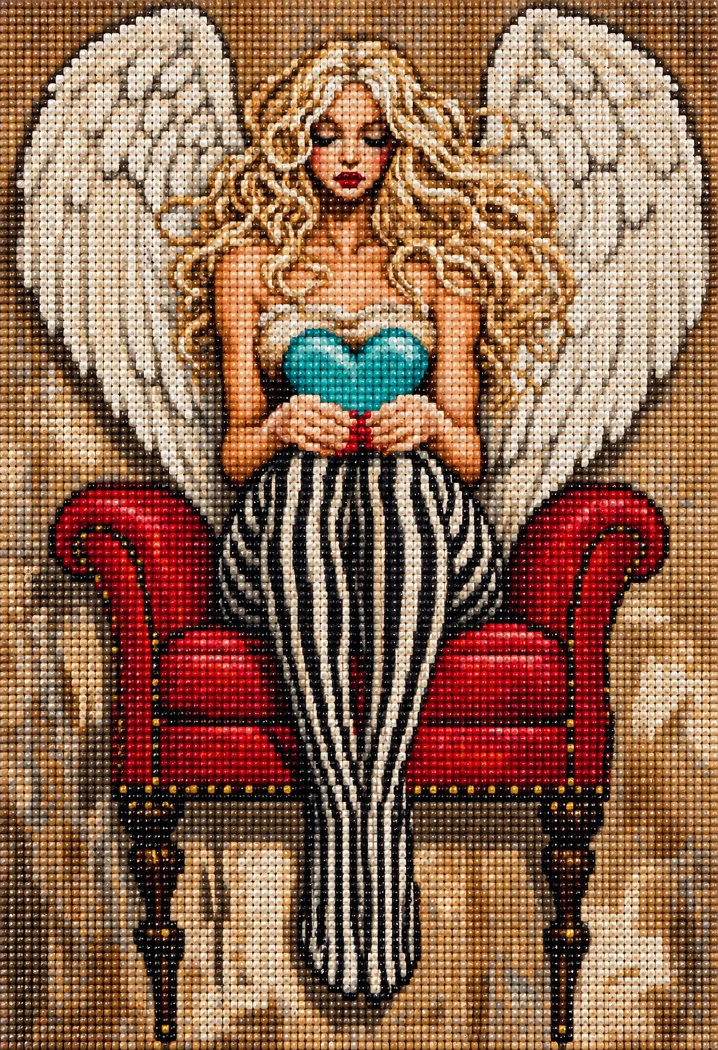 Angel With Striped Tights Diamond Art Kit