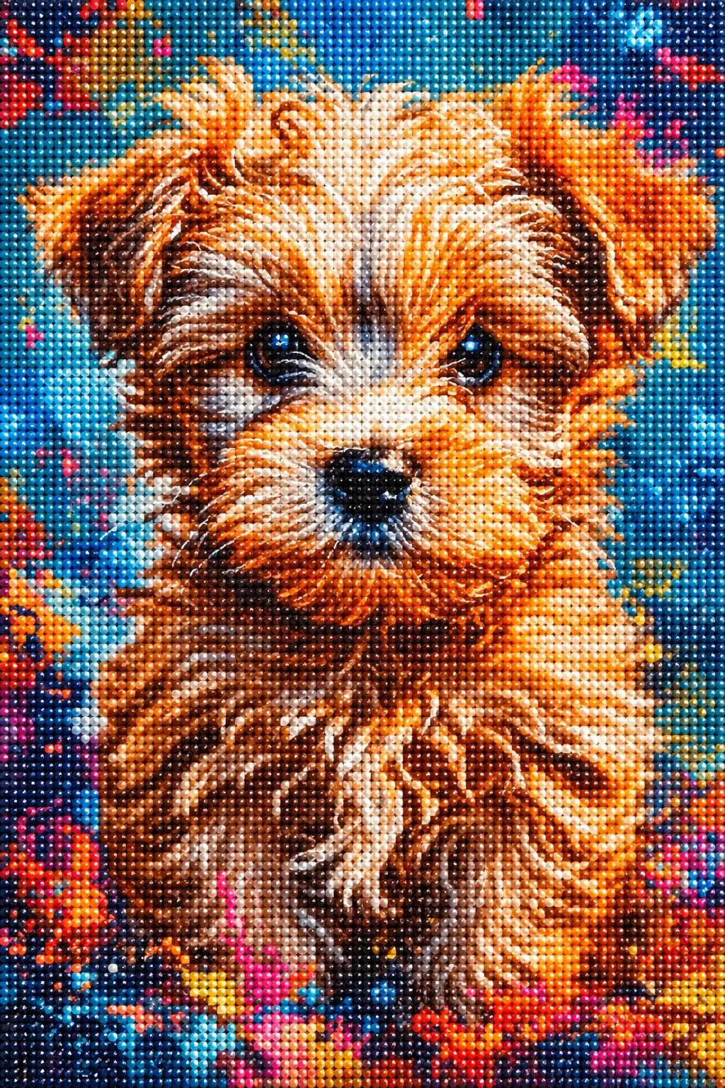 Brown Curly Hair Puppy Diamond Art Kit