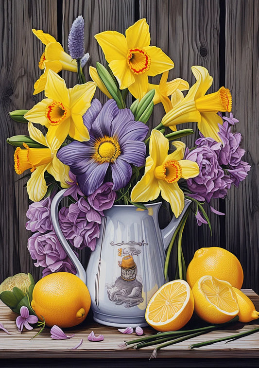 Daffodils And Lemons Diamond Art Kit