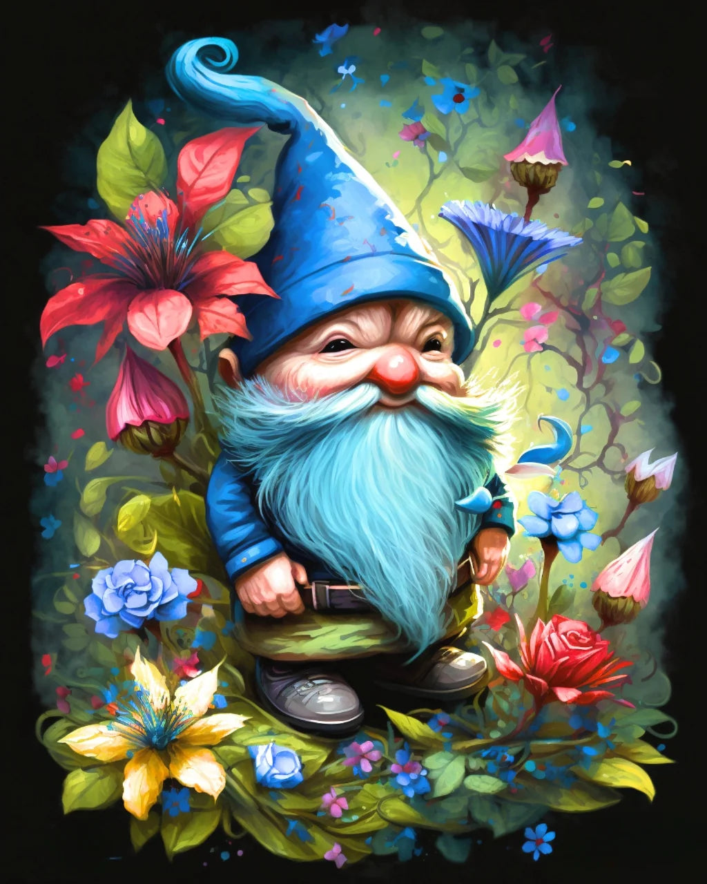 Deep Wood Flower Gnome Diamond Art Kit