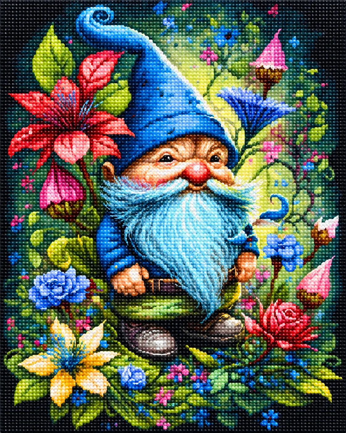 Deep Wood Flower Gnome Diamond Art Kit