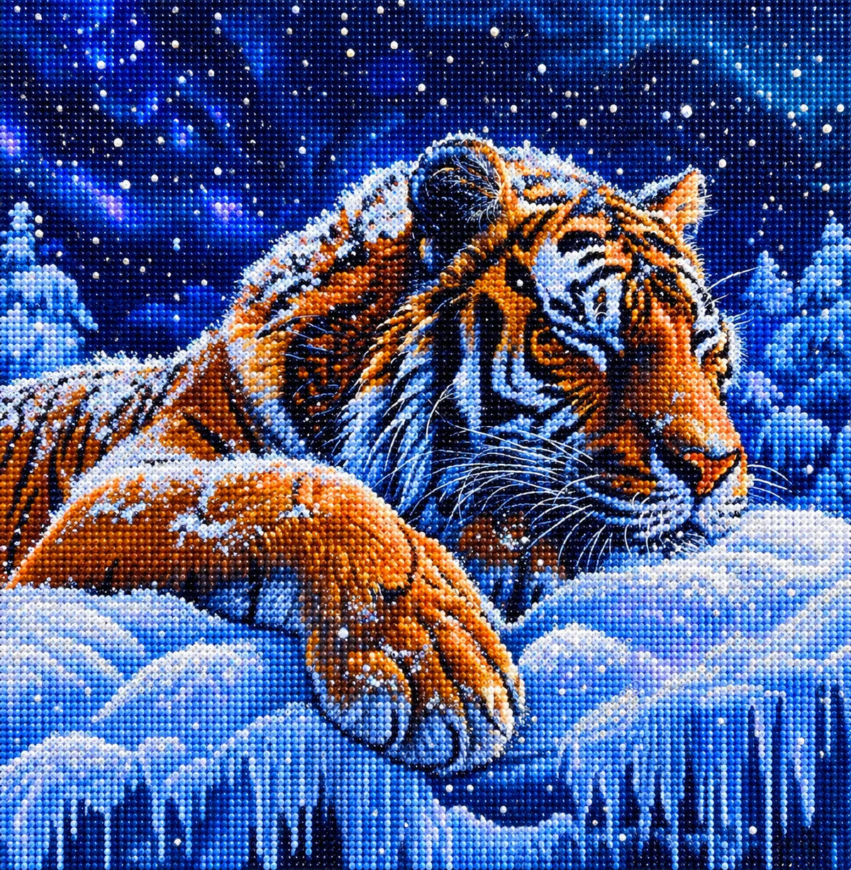 Blue Ice Tiger Diamond Art Kit
