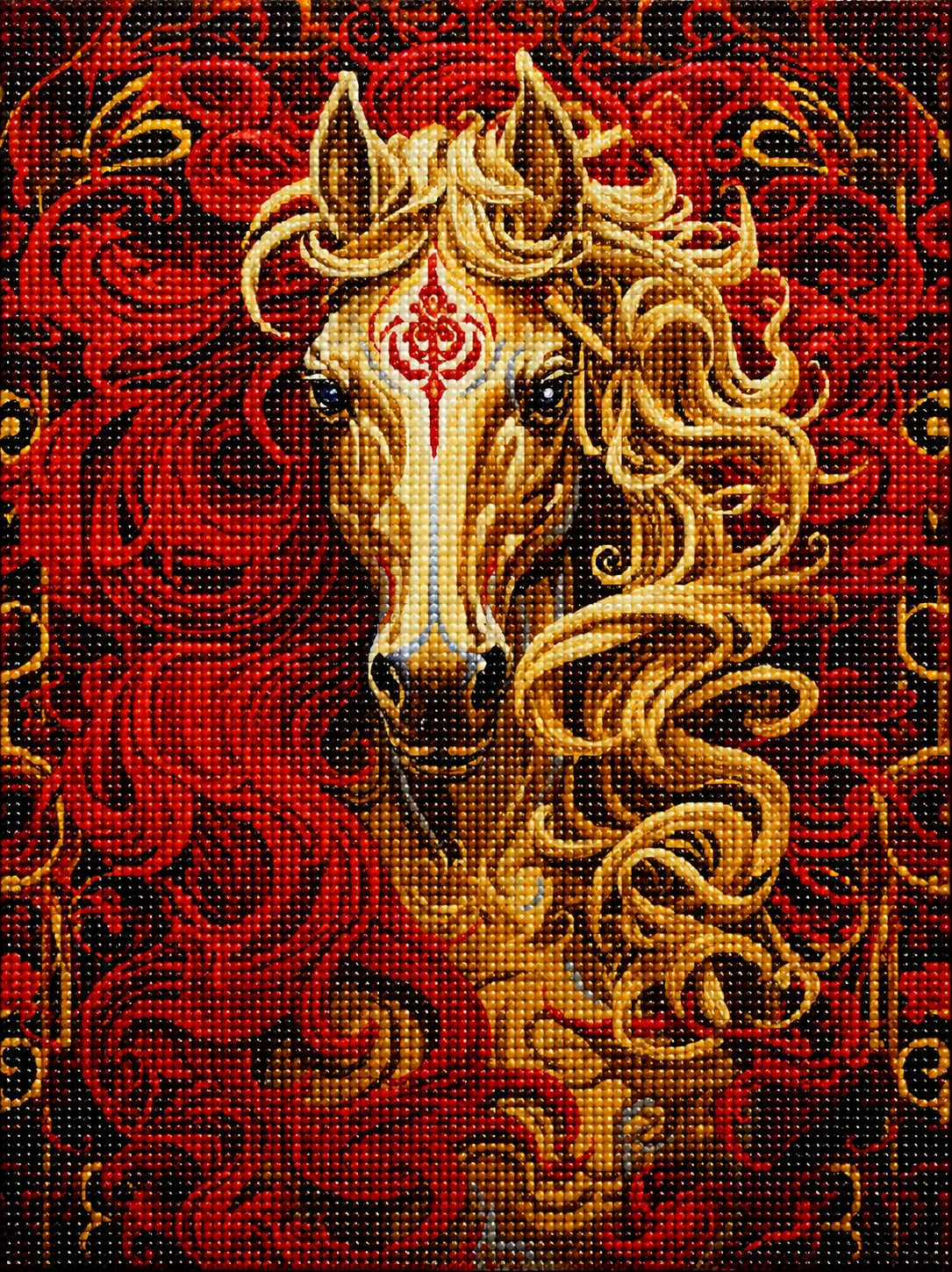 Golden Arabian Horse Diamond Art Kit