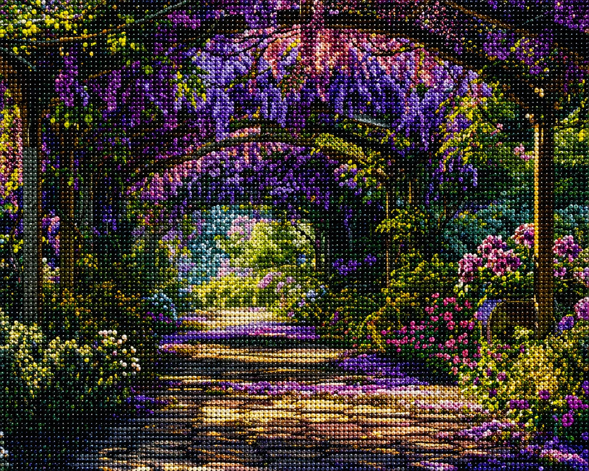Purple Wisteria Arches Diamond Art Kit