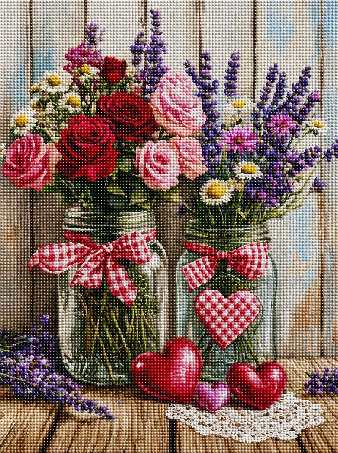 Jars Of Roses And Lavender Diamond Art Kit