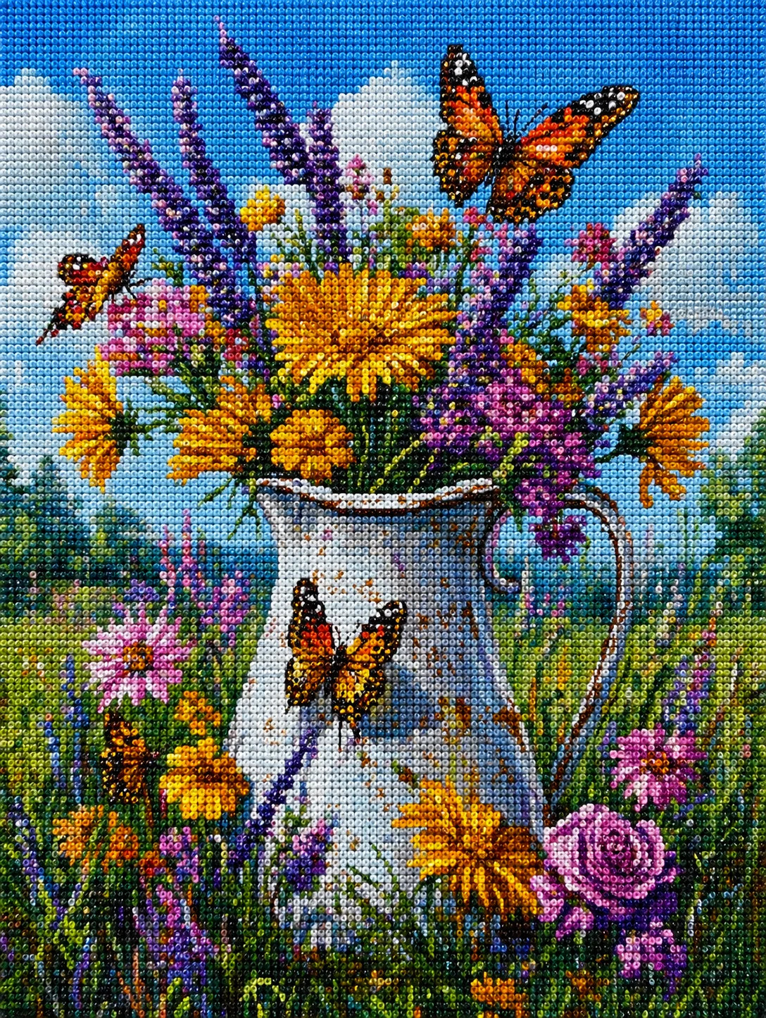 Butterfly And Flower Pitcher Diamond Art Kit