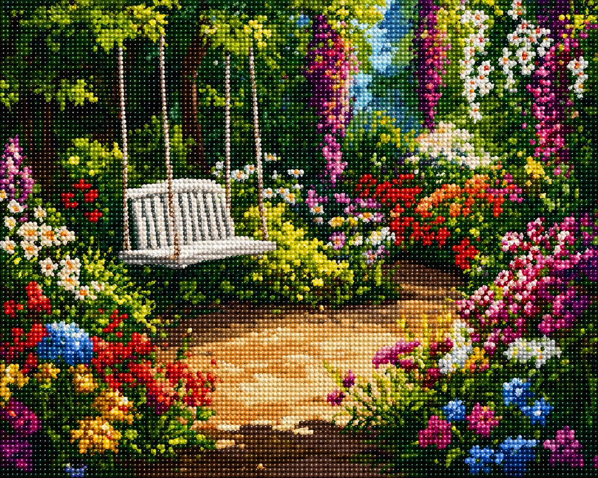 White Garden Swing Diamond Art Kit