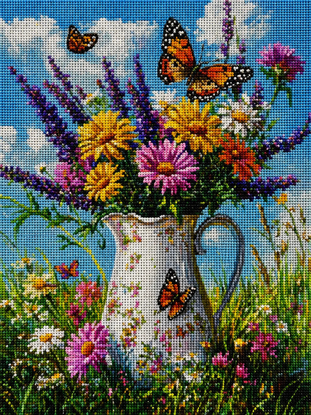 Monarch Butterfly Flowers Diamond Art Kit