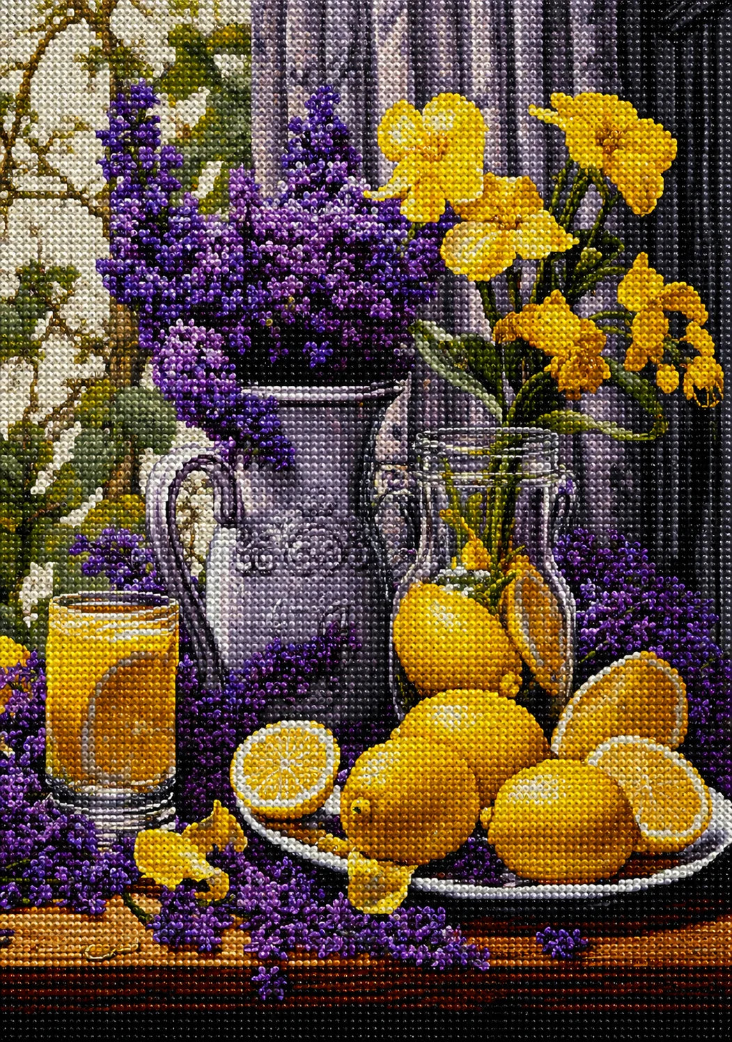 Purple Lilacs And Lemons Diamond Art Kit