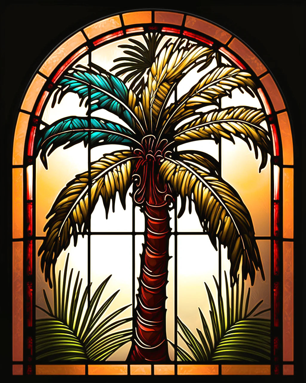 Brown Tones Palm Tree Abstract Diamond Art Kit