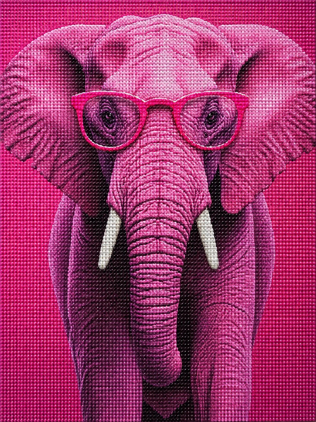 Pink Elephant In Sunglasses Diamond Art Kit