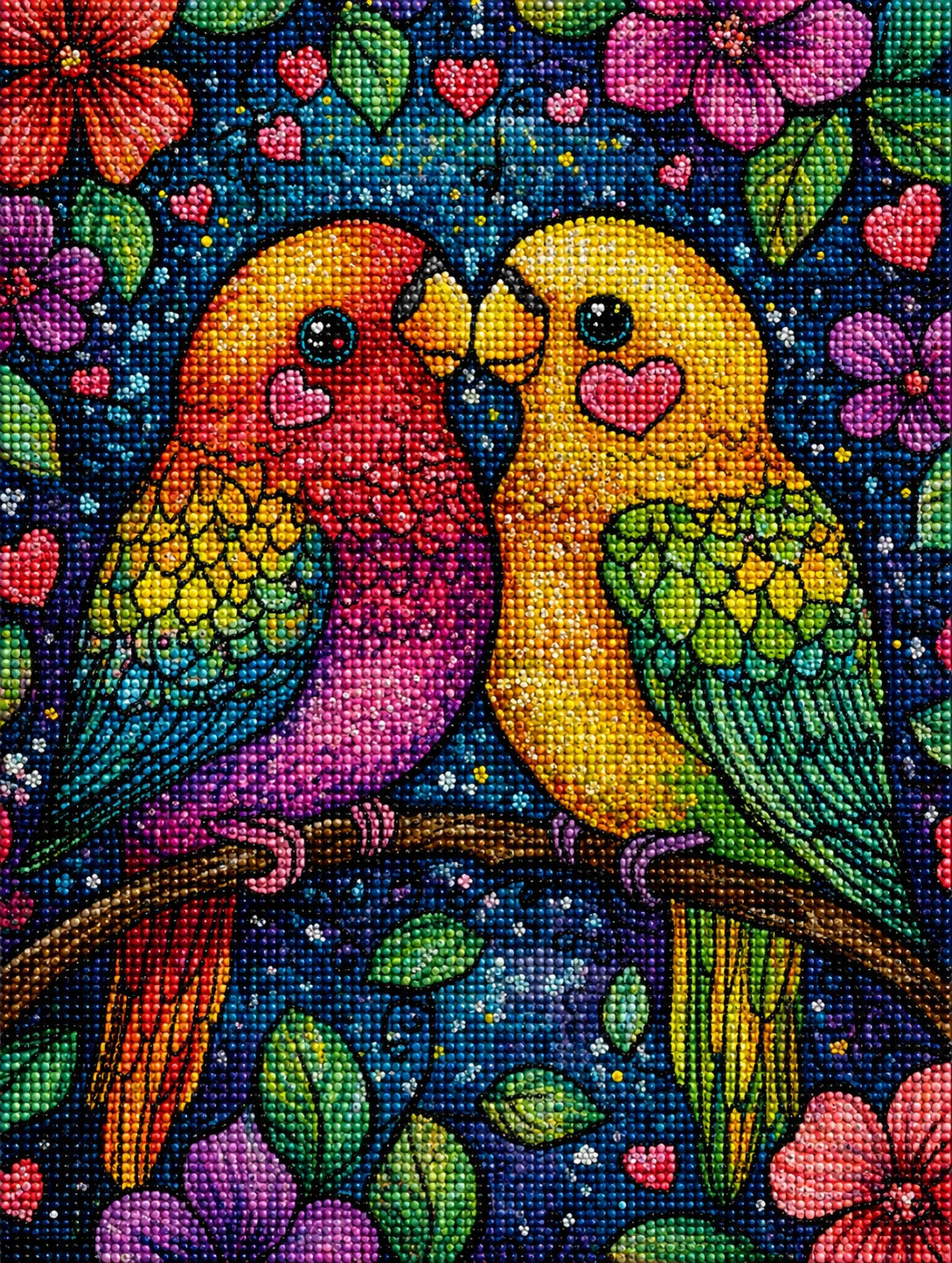 Two Birds And Hearts Diamond Art Kit