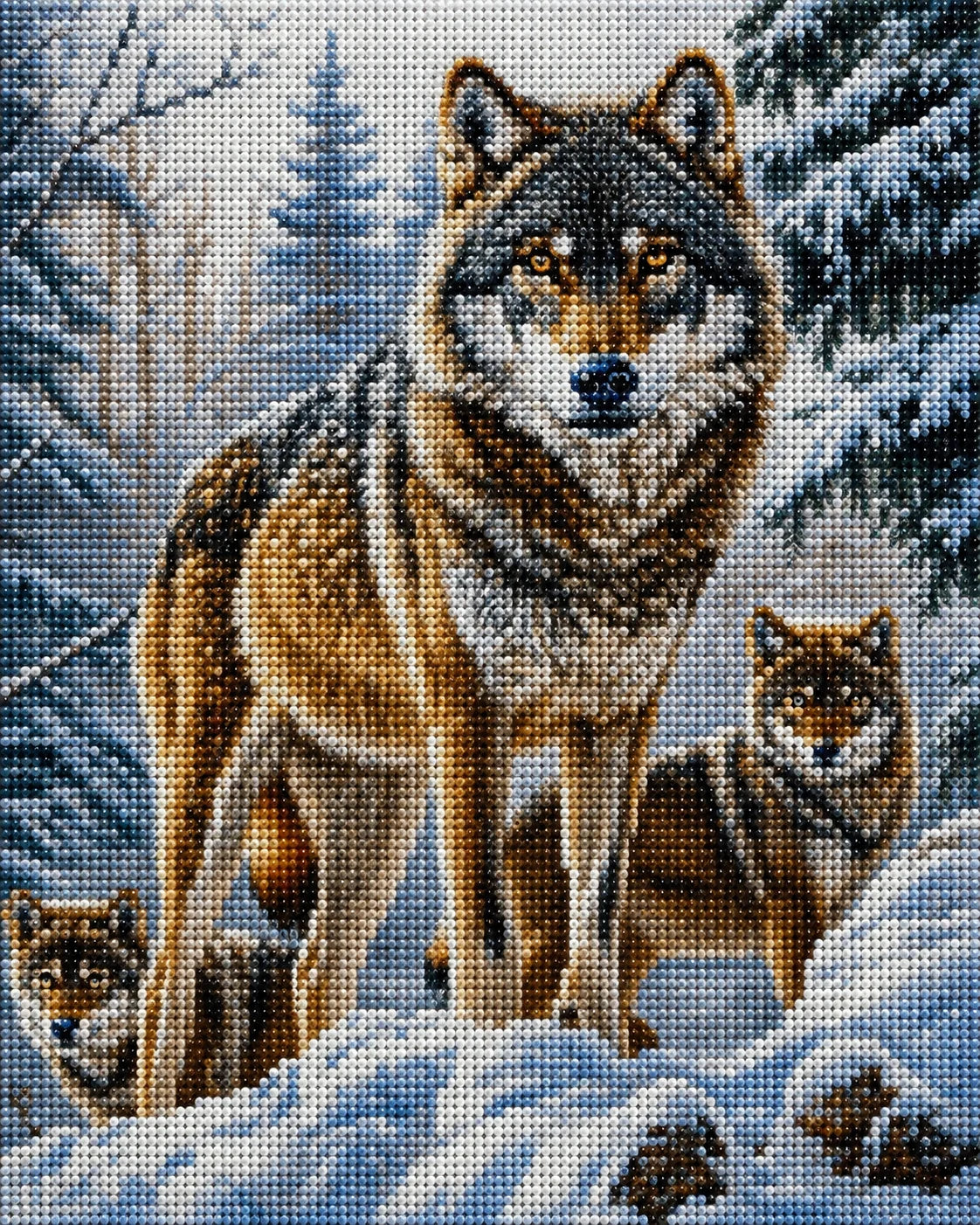 Wolves In The Snow Diamond Art Kit