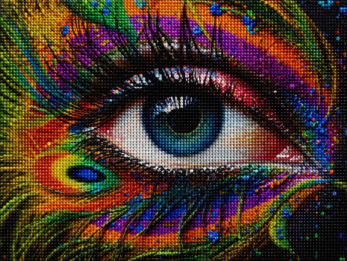 Colorful Peacock Feather Eye Diamond Art Kit