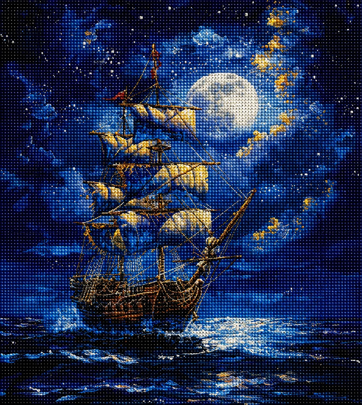 Blue Moon Pirate Ship Diamond Art Kit