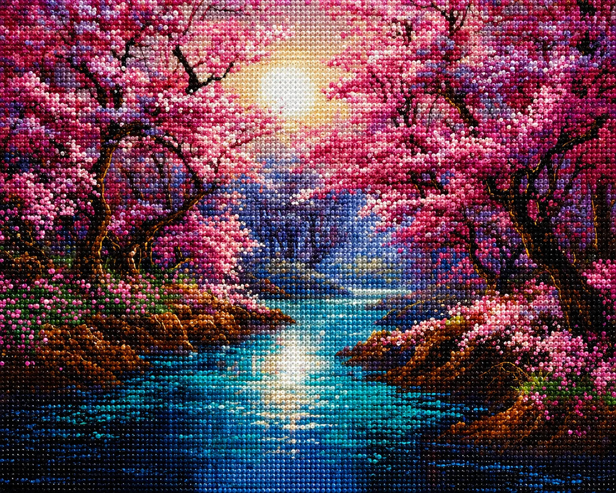 Sun Reflection River Diamond Art Kit