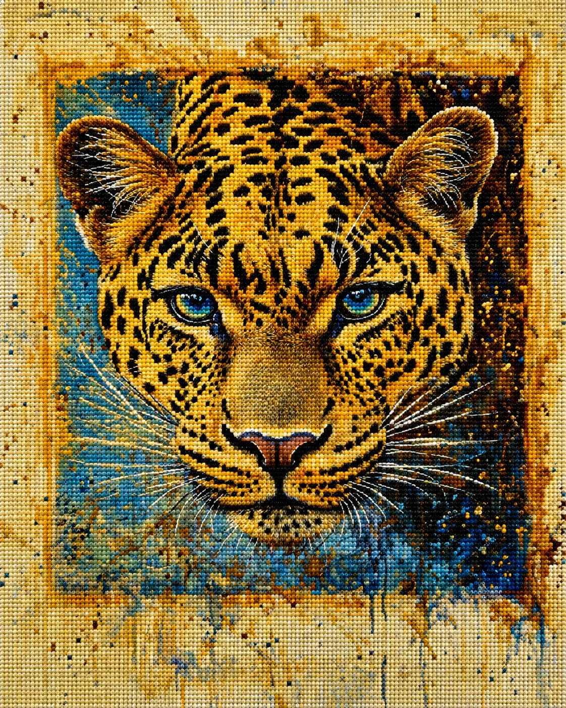 Yellow Frame Leopard Diamond Art Kit