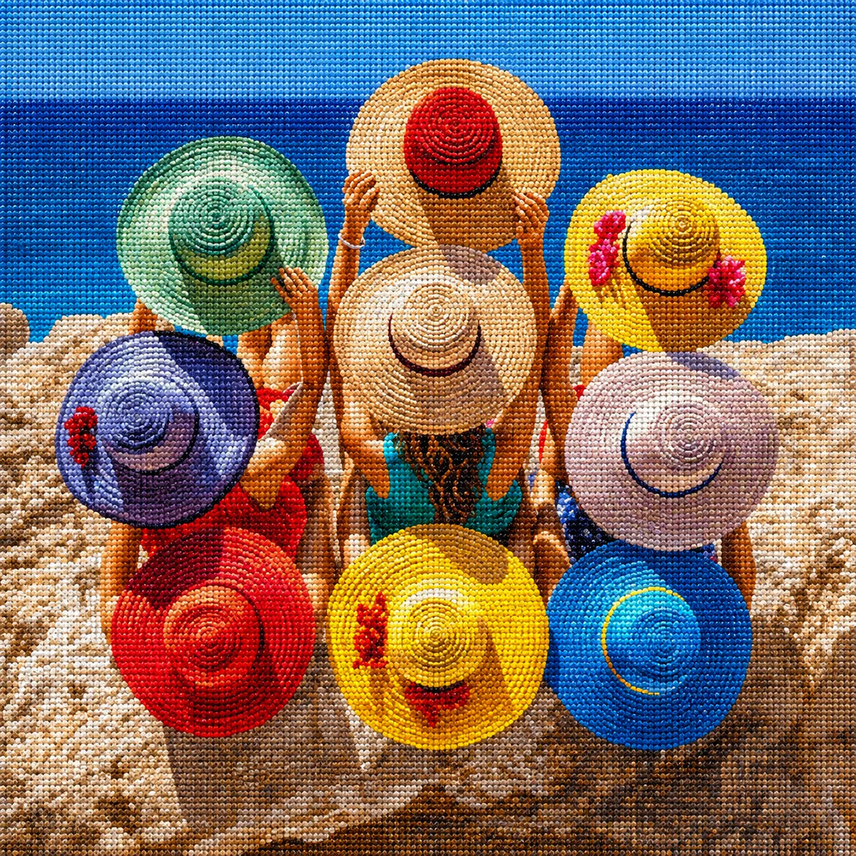 Colorful Sun Hats Diamond Art Kit