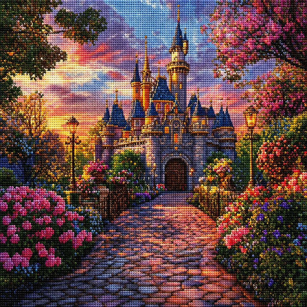 Fairytale Castle At Sunset Diamond Art Kit