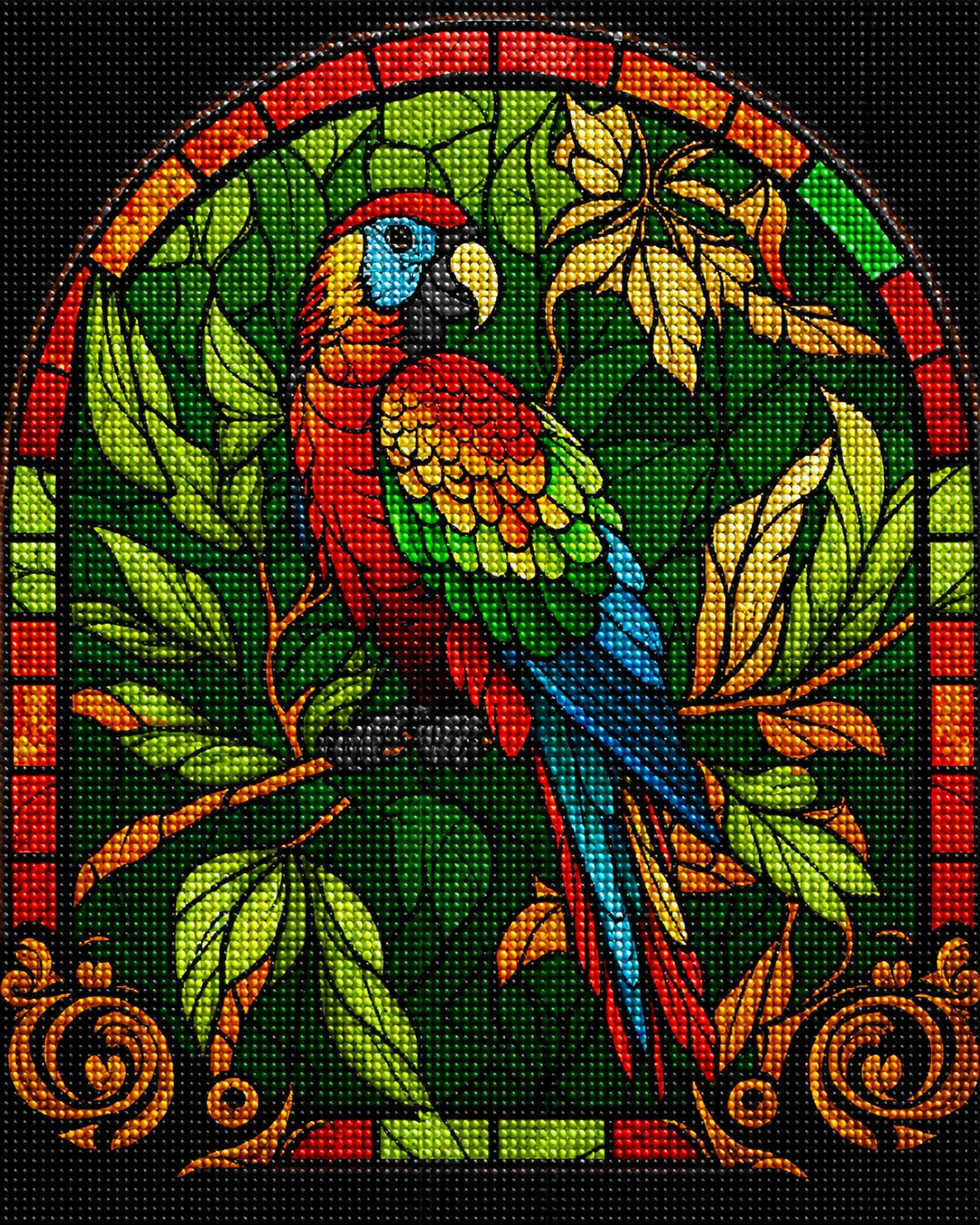Colorful Abstract Parrot Panel Diamond Art Kit