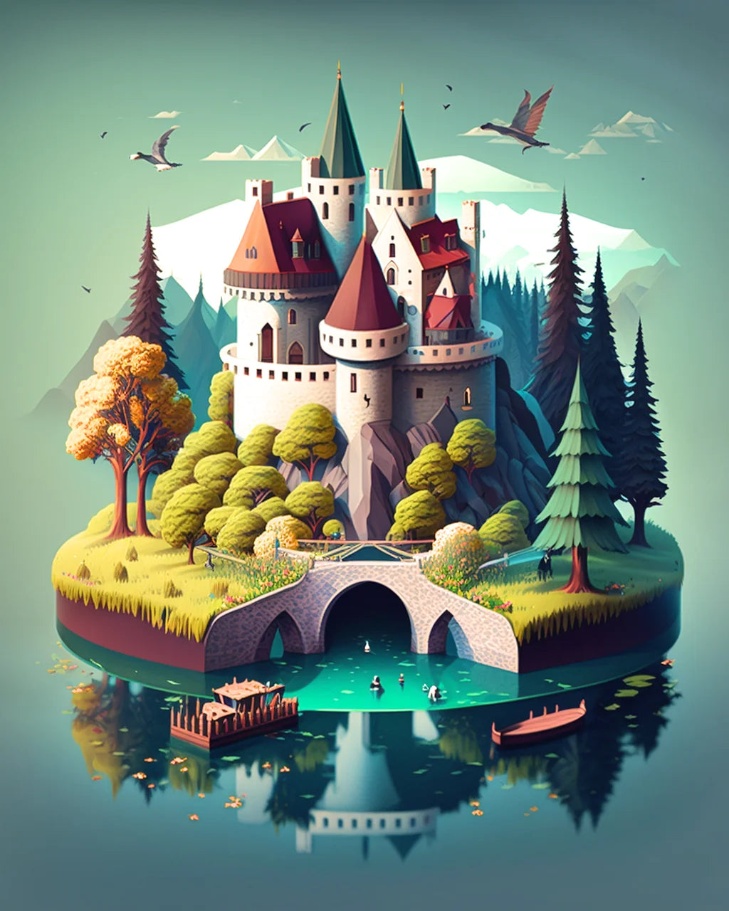 Round Island Castle Diamond Art Kit