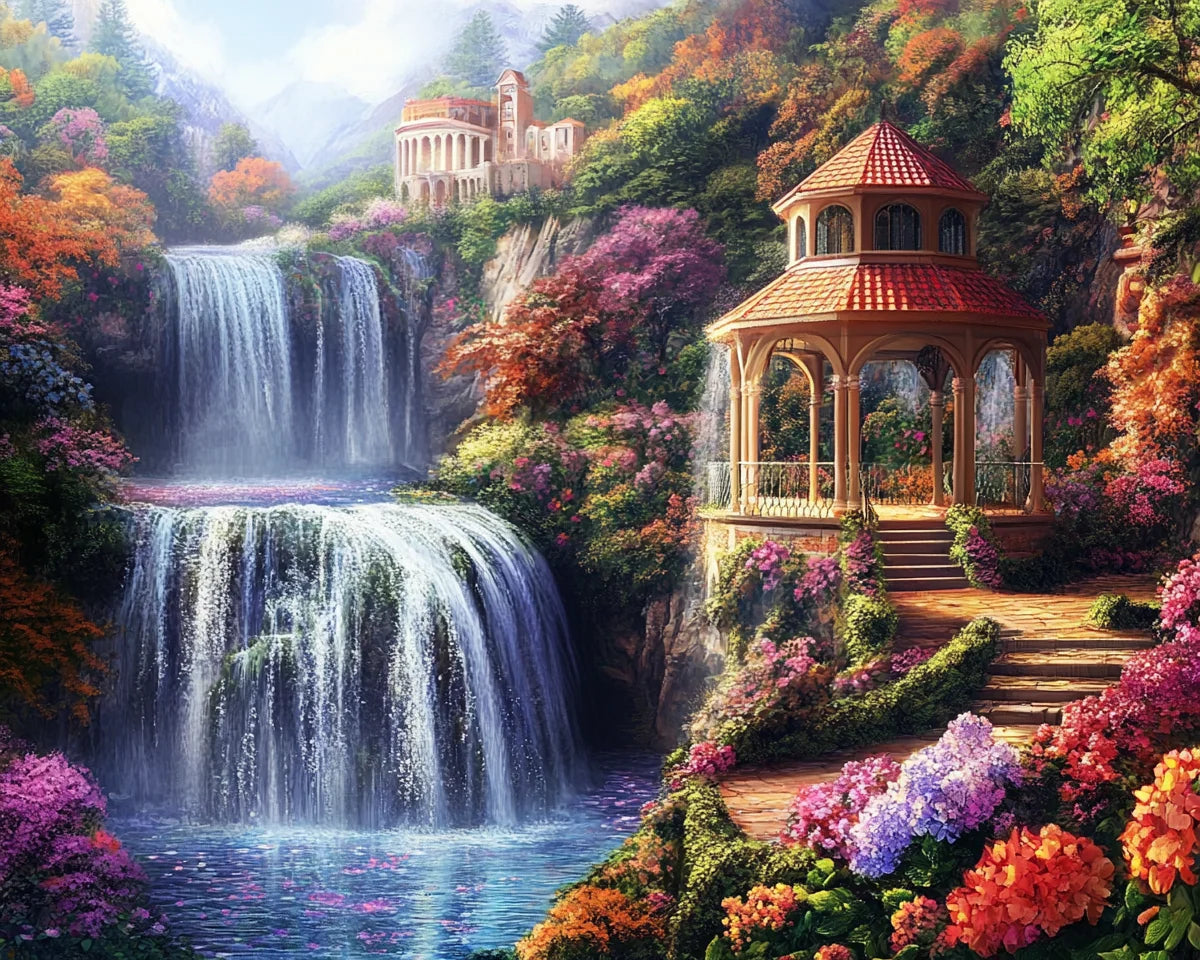 Waterfall Gazebo Diamond Art Kit