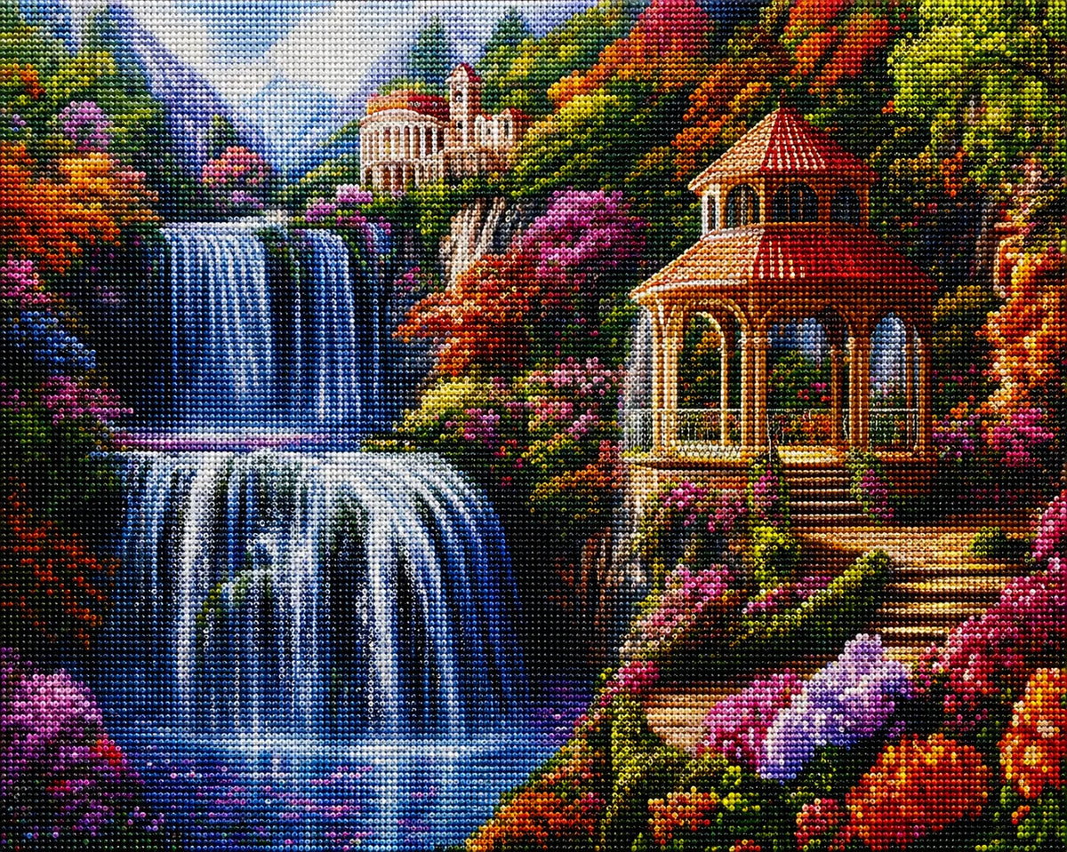 Waterfall Gazebo Diamond Art Kit