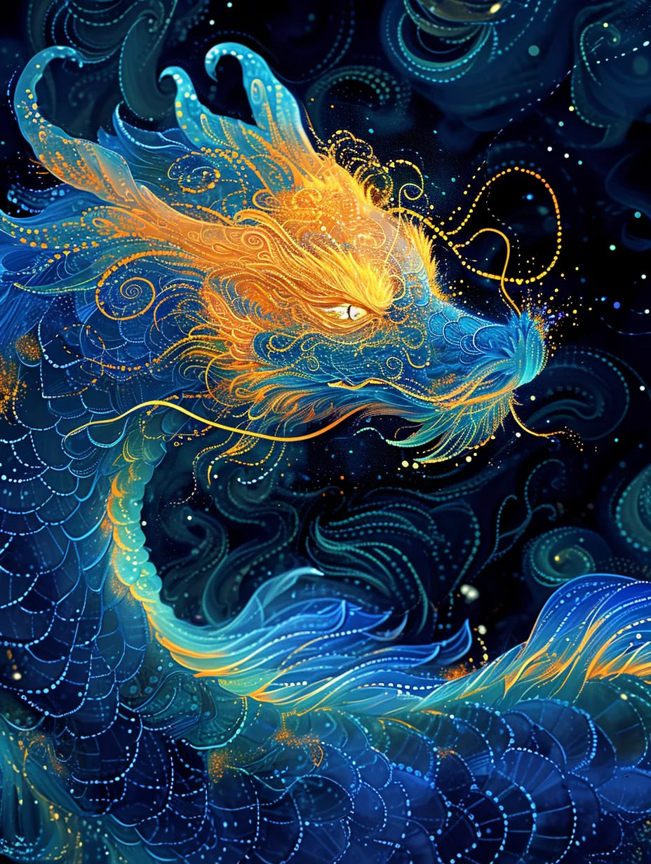 Abstract Chinese Dragon Diamond Art Kit