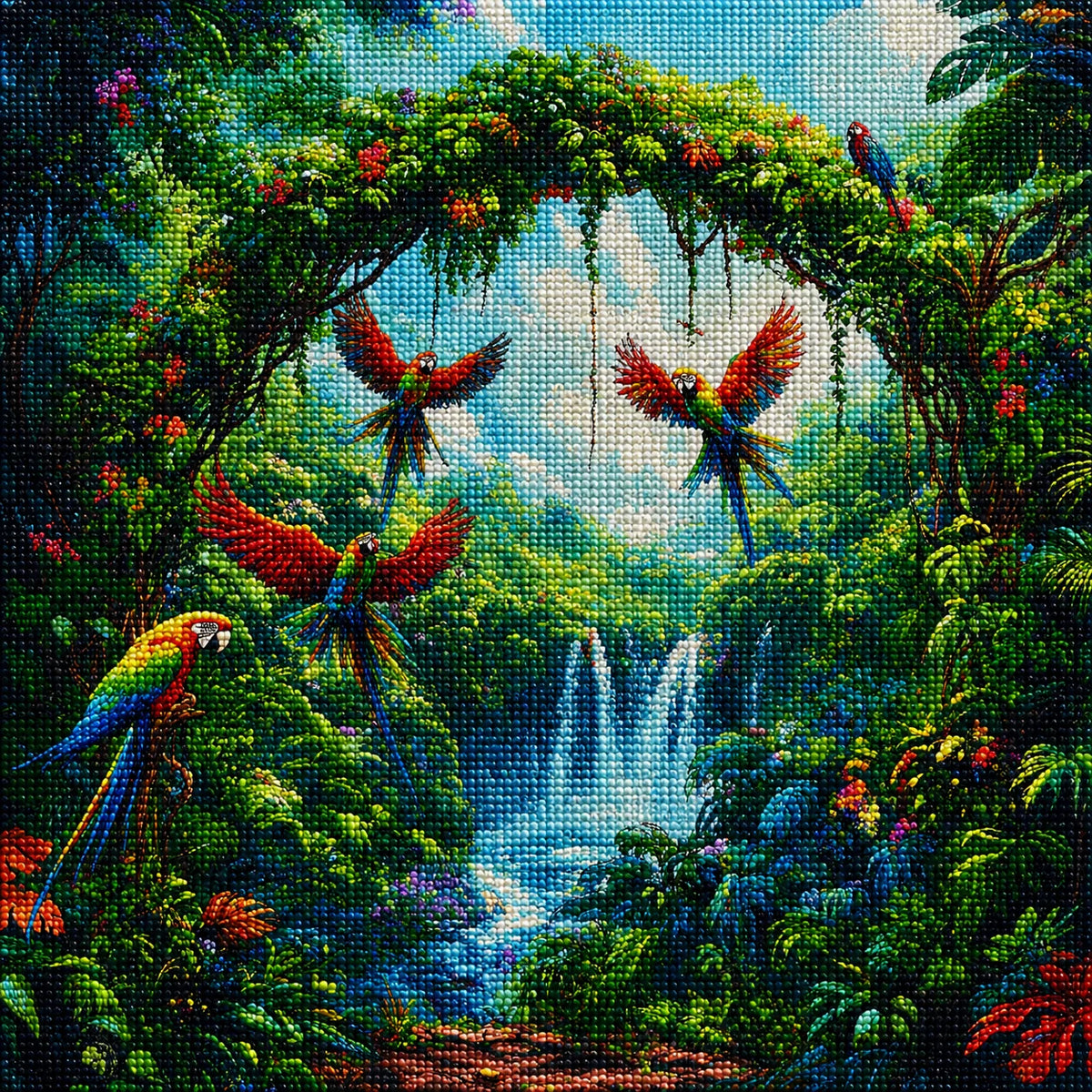 Jungle Arch Macaws Diamond Art Kit