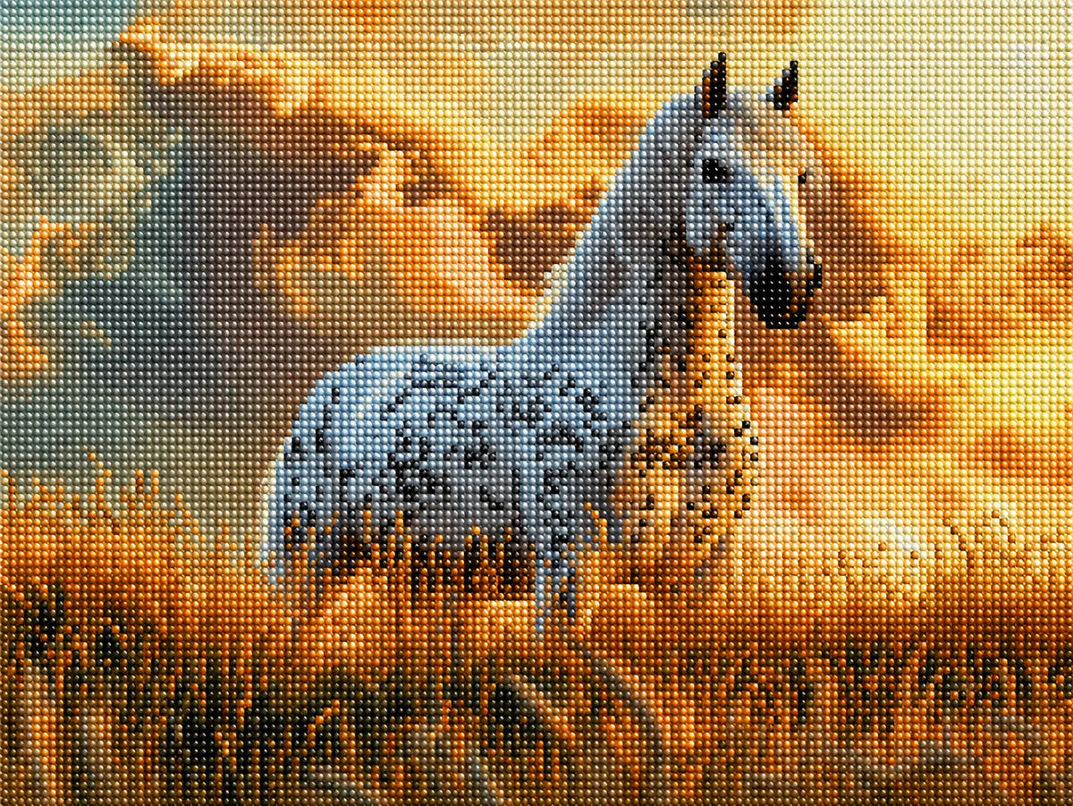 Tall Grass Speckled Mare Diamond Art Kit