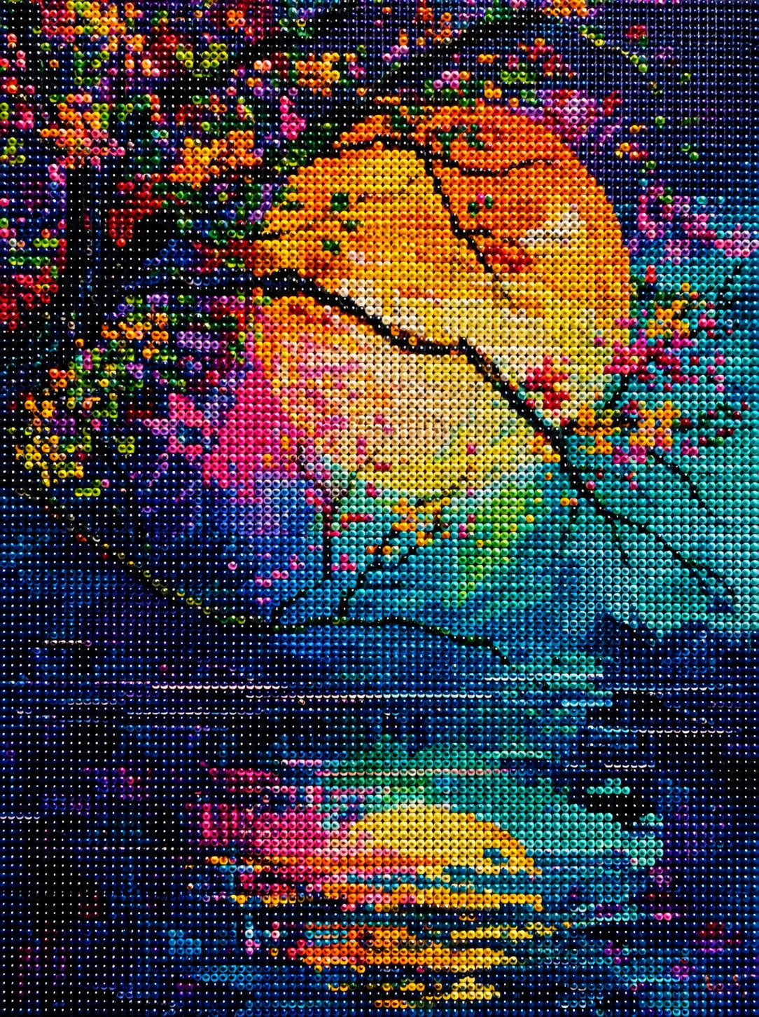 Abstract Orange Moon Behind The Tree Diamond Art Kit