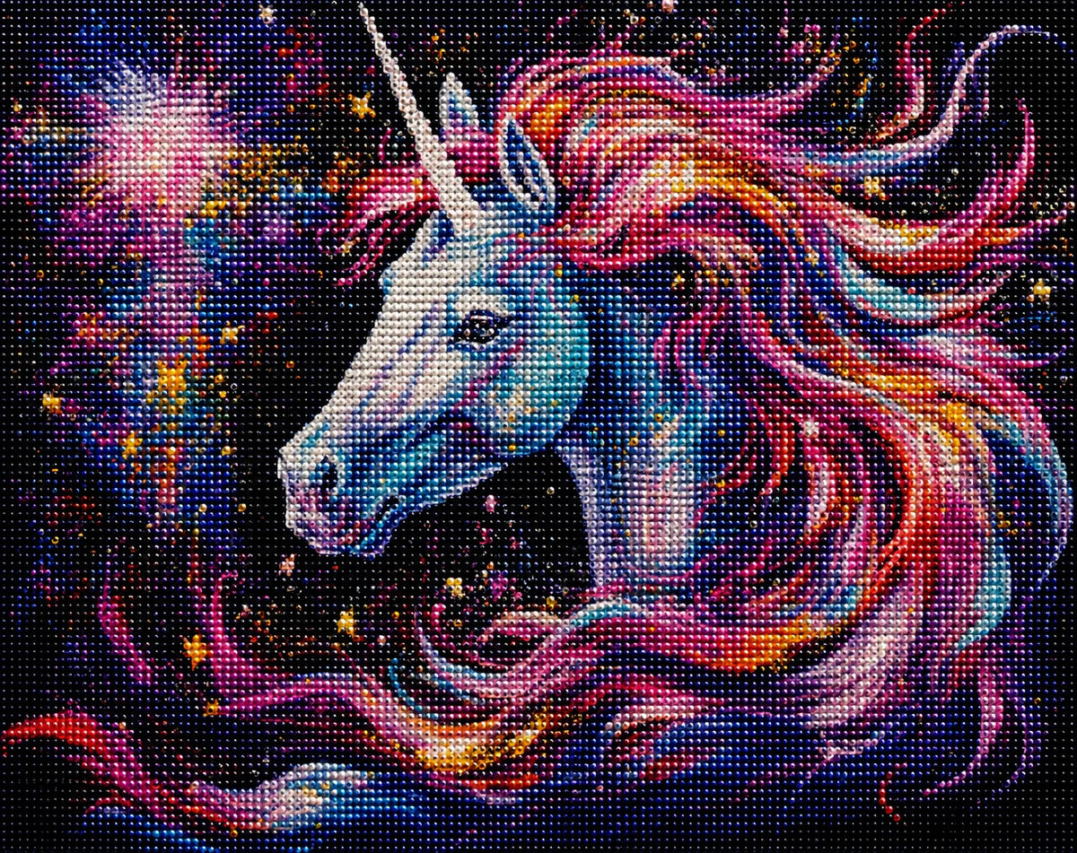 Abstract Swirling Mane Unicorn Diamond Art Kit