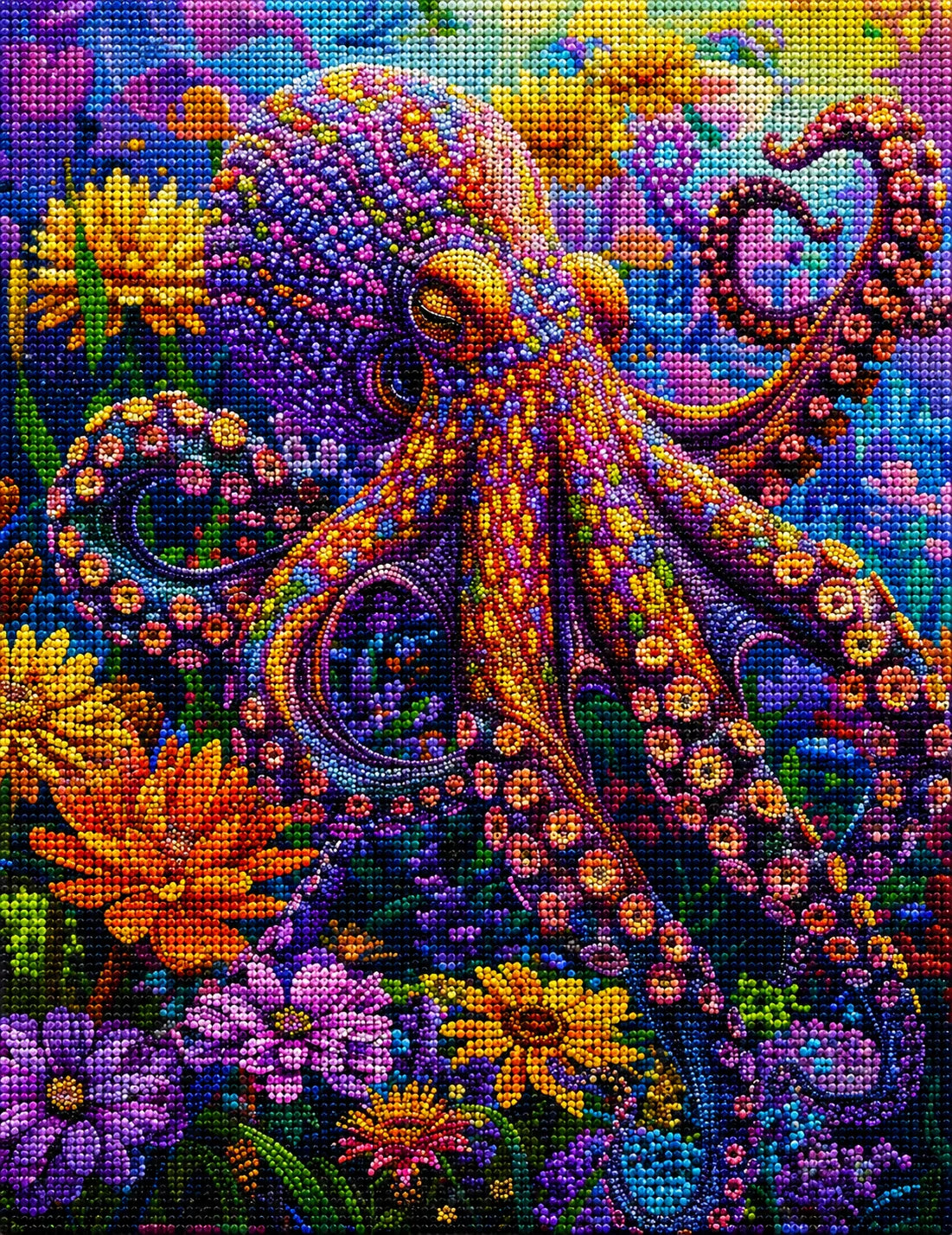 Colorful Spotted Octopus Diamond Art Kit