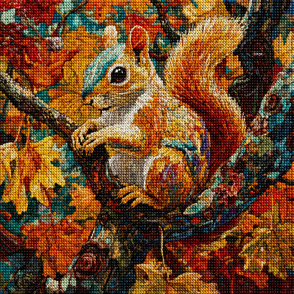 Abstract Squirrel On A Branch Diamond Art Kit