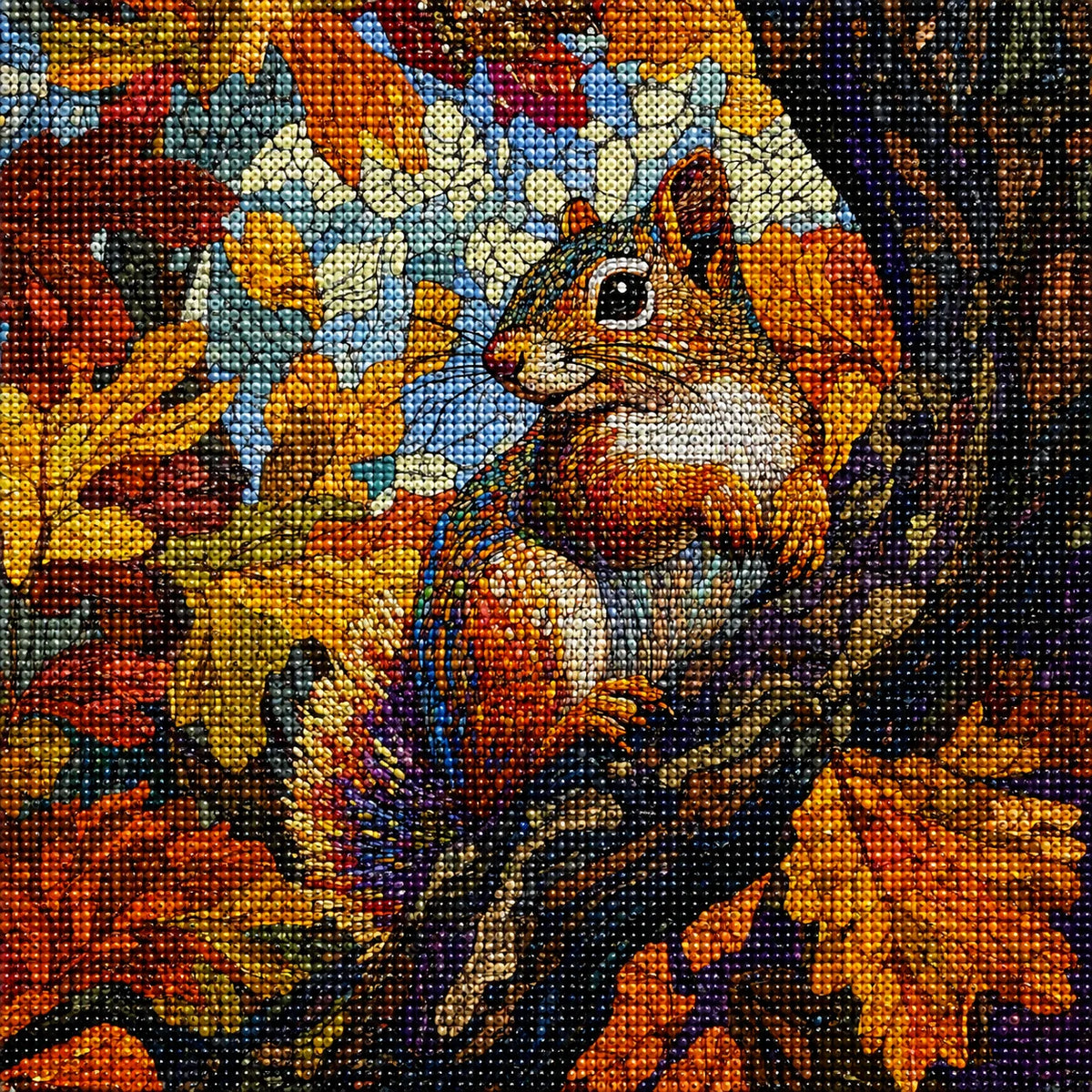 Abstract Squirrel In A Tree Diamond Art Kit