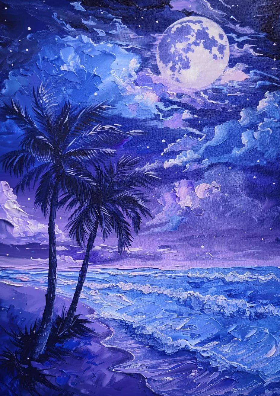 Blue Purple Moo Light Sky Diamond Art Kit