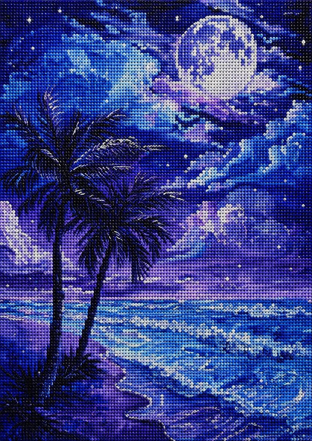 Blue And Purple Moonlight Sky Diamond Art Kit