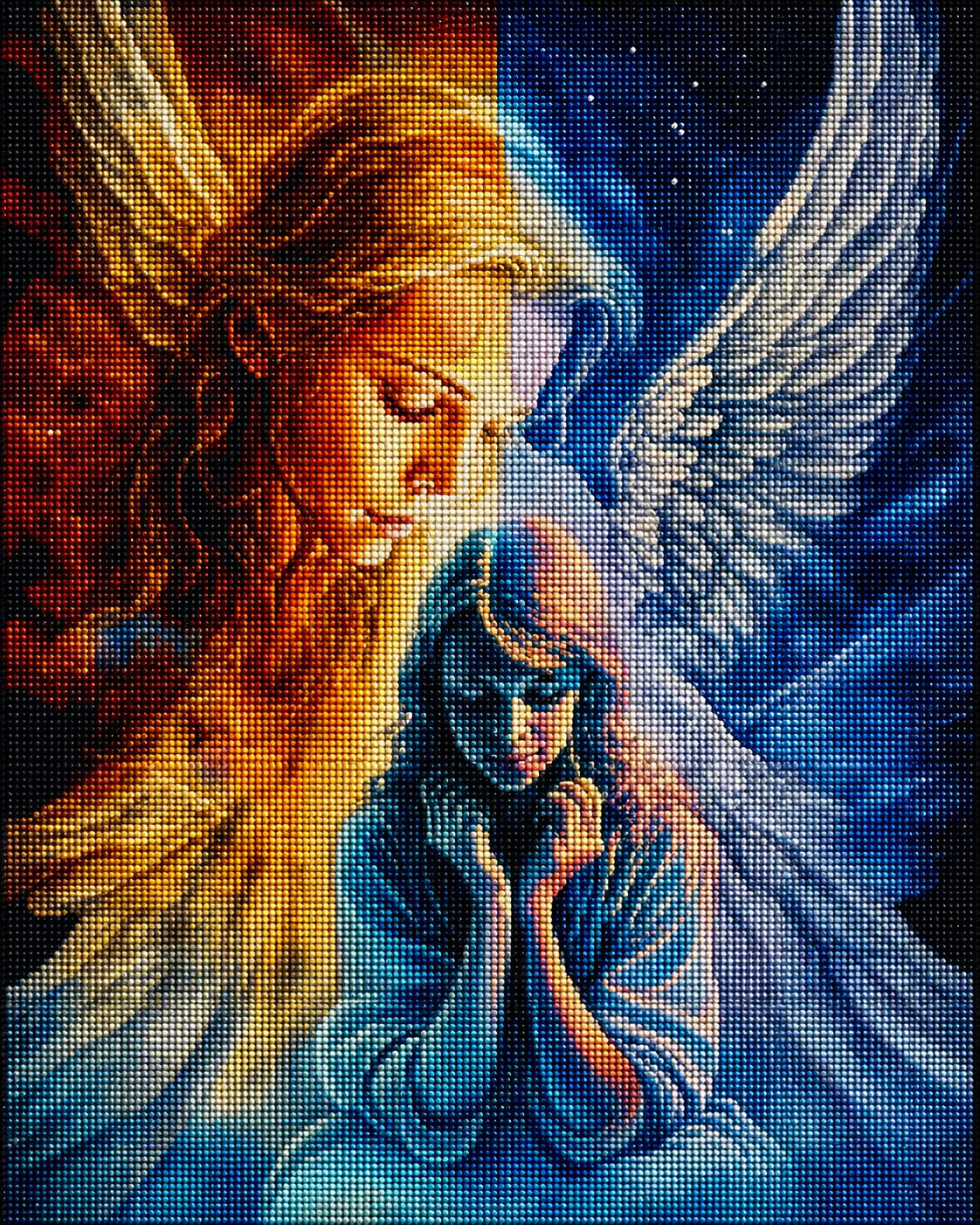Girl Guardian Angel Abstract Diamond Art Kit