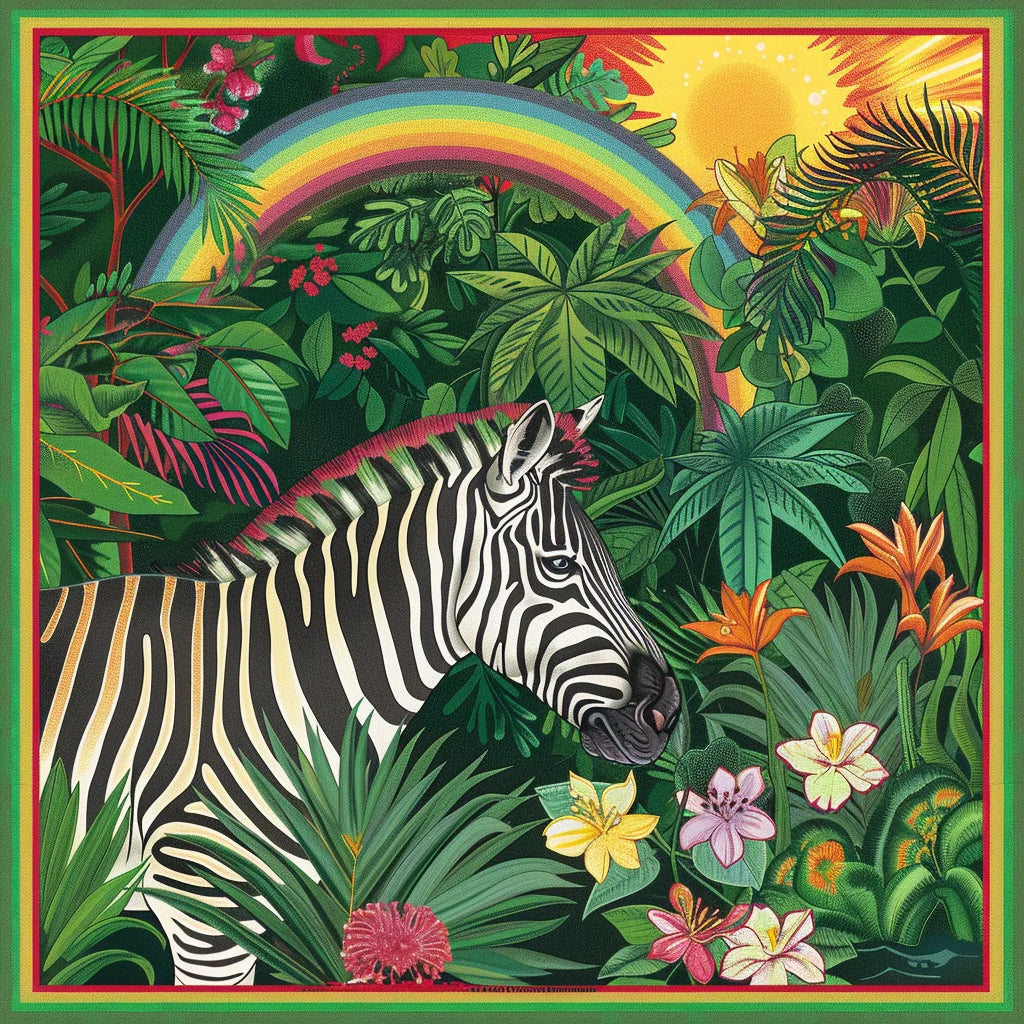 Jungle Rainbow Abstract Zebra Diamond Art Kit