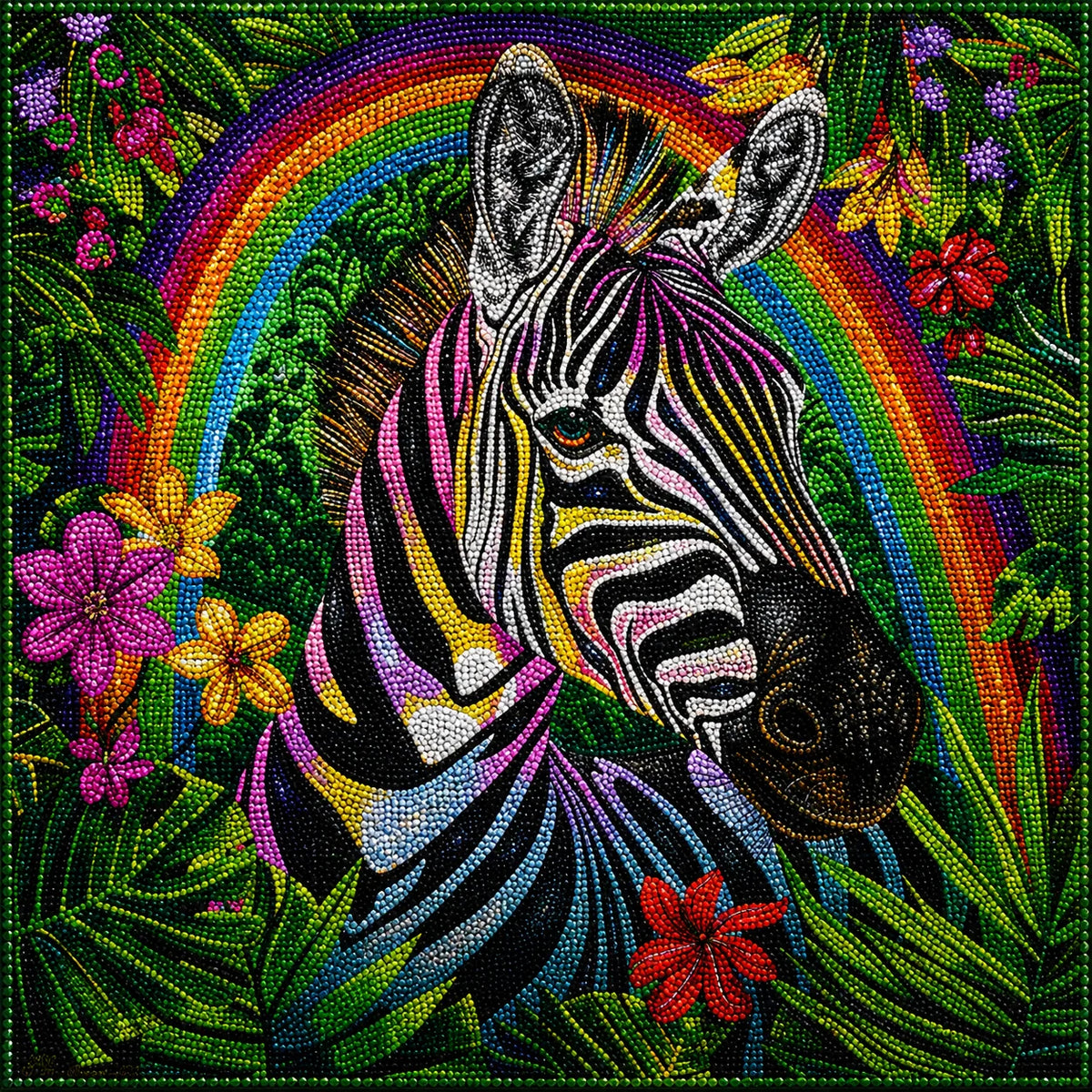Abstract Rainbow Zebra Diamond Art Kit