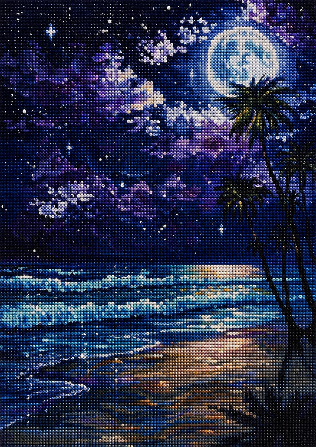 Moon And Star Night Beach Diamond Art Kit