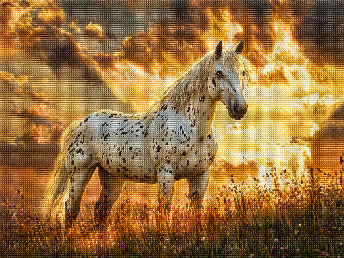 Setting Sun Spotted Mare Diamond Art Kit