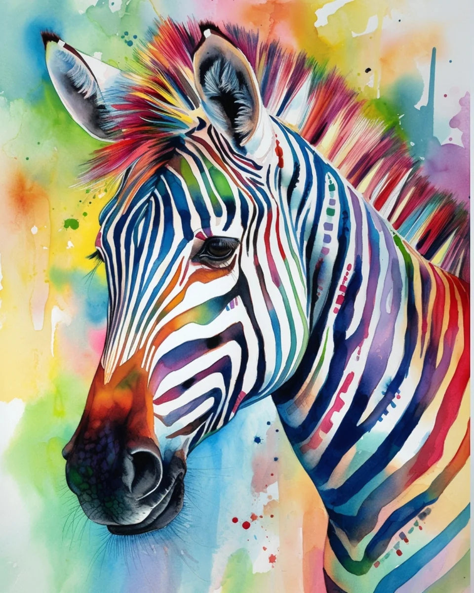 Watercolor Zebra Diamond Art Kit