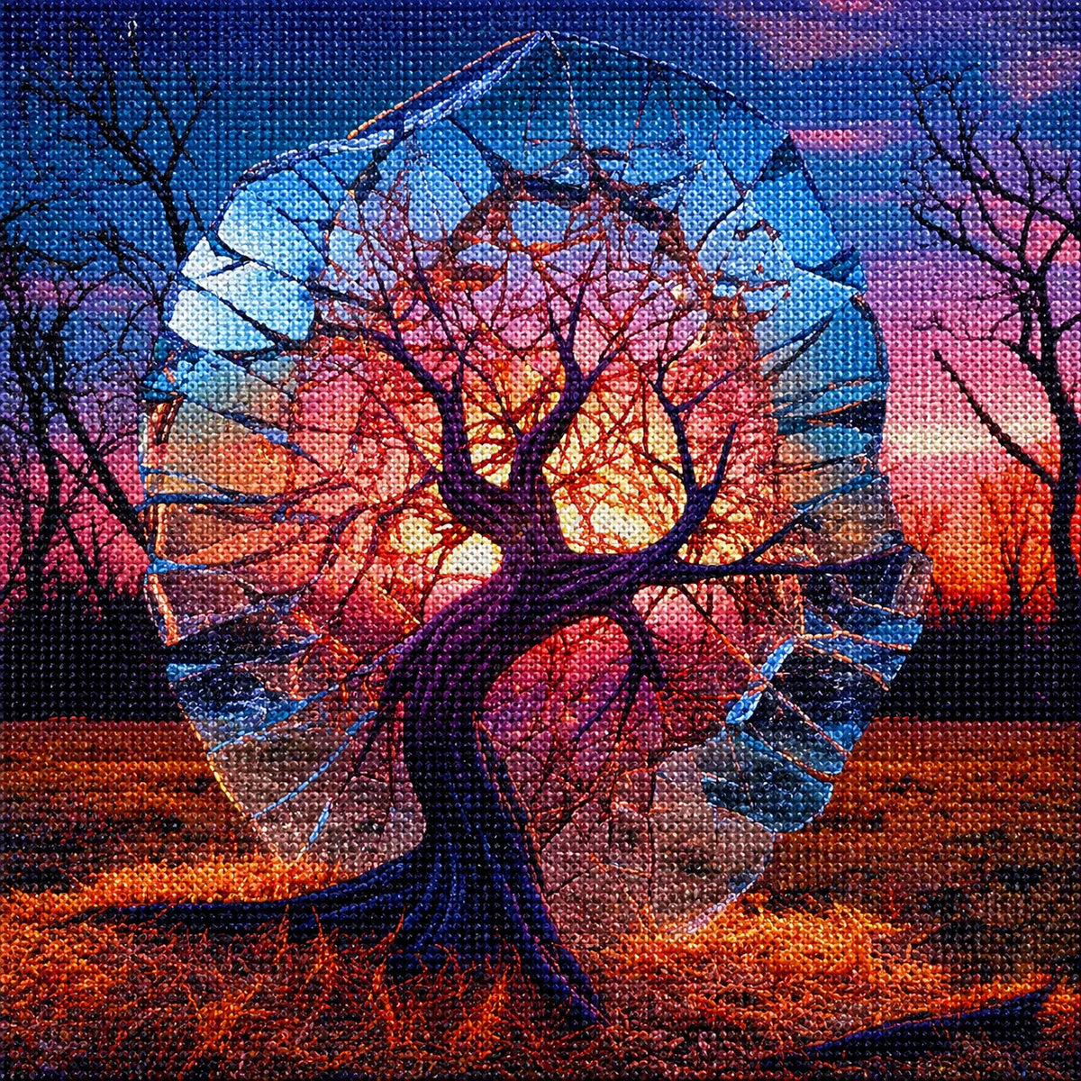 Broken Glass Tree Diamond Art Kit