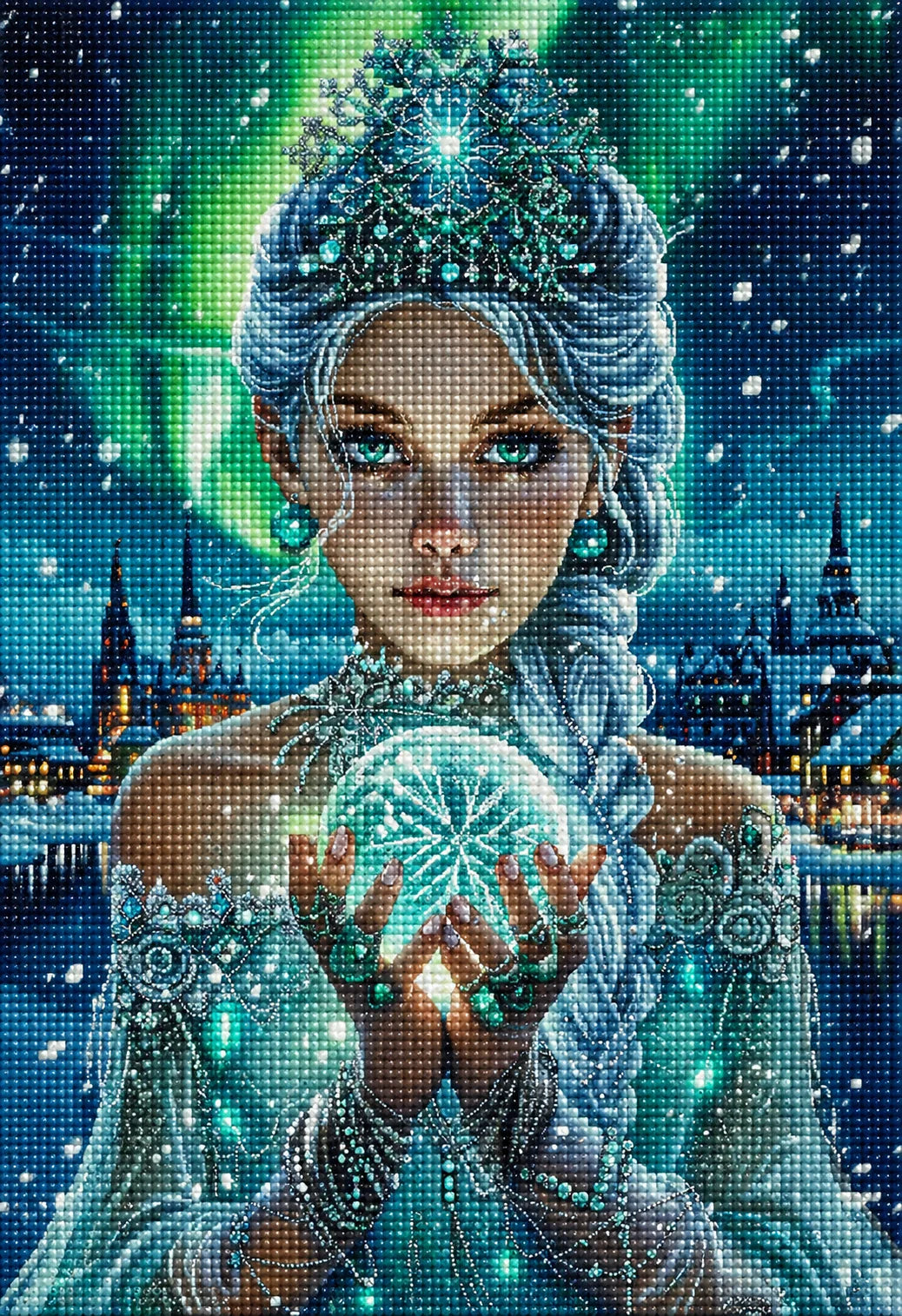 Green Glowing Orb Nordic Princess Diamond Art Kit