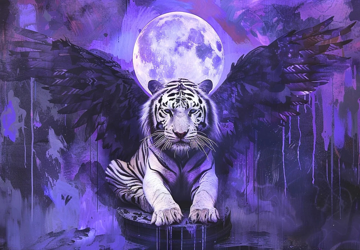 Abstract Purple Winged Tiger Diamond Art Kit