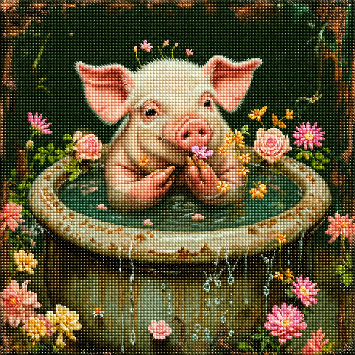 Pig In A Tub Diamond Art Kit
